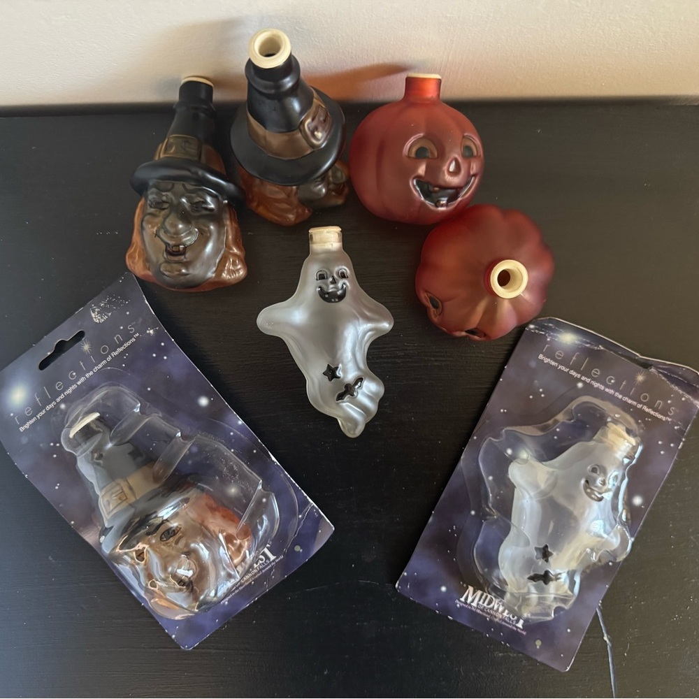 Vintage Midwest Glass Light Covers Halloween Themed